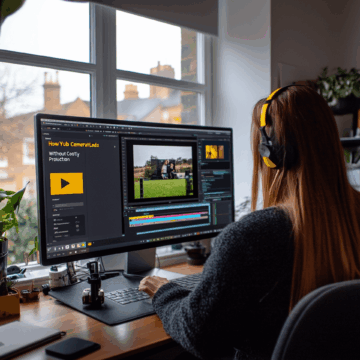 a girl editing a youtube video for youtube lead generation