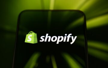 image of the shopify logo for an blog post on agentic commerce seo