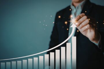 A graph trending upwards representing Shopify growth for Gymshark